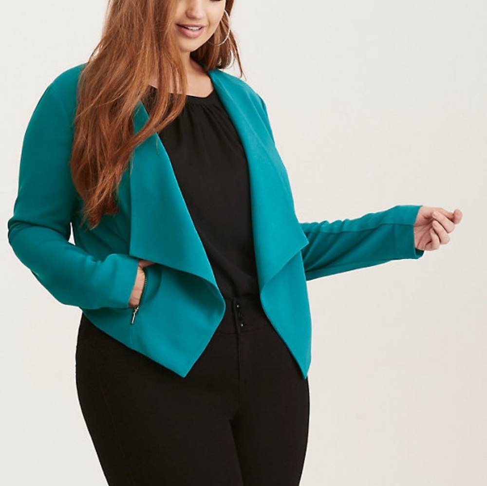 Torrid Moto High Lo Jacket Teal
